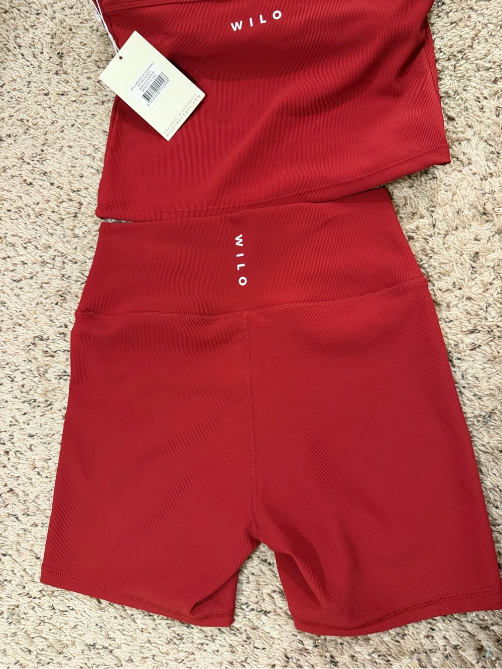 WILO Red Women's Active Tank & High-Waist Bike Shorts Set - Picture 3 of 4